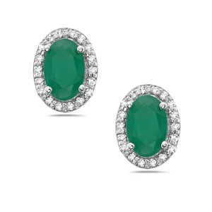 Aretes Corte Redondo Esmeralda-JS Joyerías