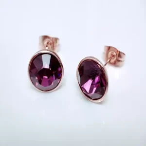Aretes Cristal Austriaco Borgoña-JS Joyerías