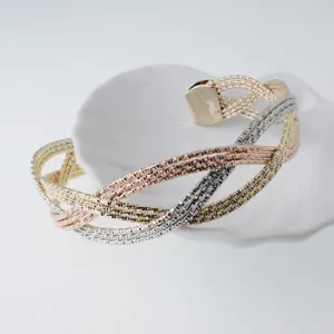 Brazalete Pulsera Entrelazado 3 Hilos_11zon-JS Joyerías