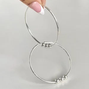 Candongas Con Esferas-Plata-Candongas-JS Joyerías
